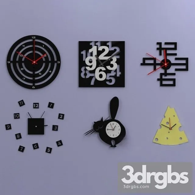 Modern Clock 6 3D Model Free