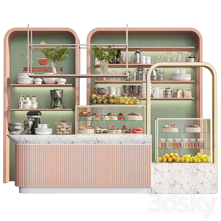 Modern coffee point with sweets Free Download