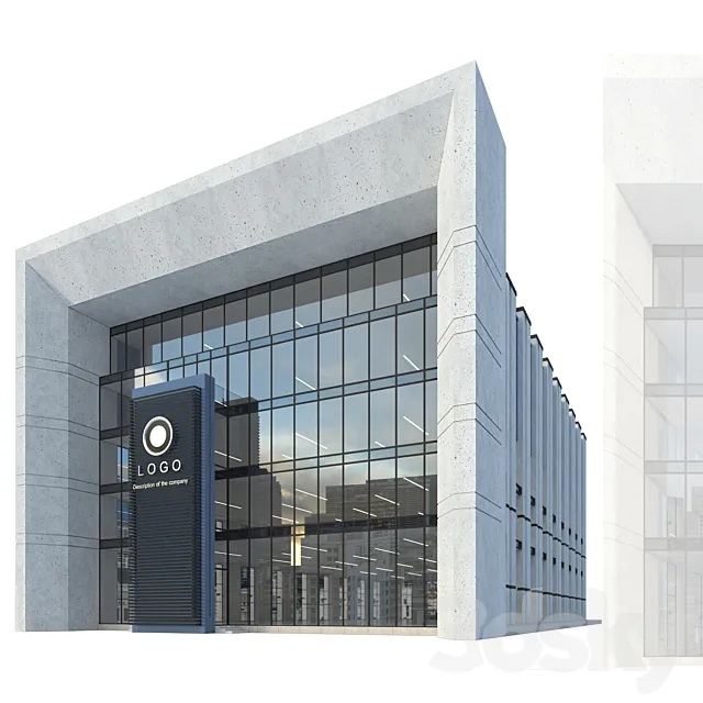 Modern Commercial Building No1 3D Model