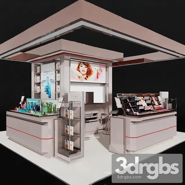Modern Cosmetic Showcase 3 3D Model Free