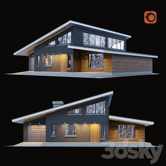 Modern cottage 3D Model