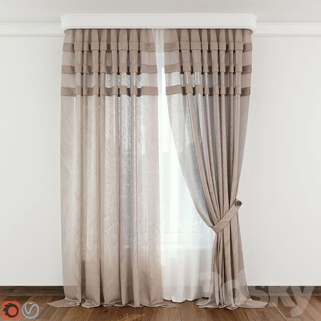 Modern Curtain №7 3D Model