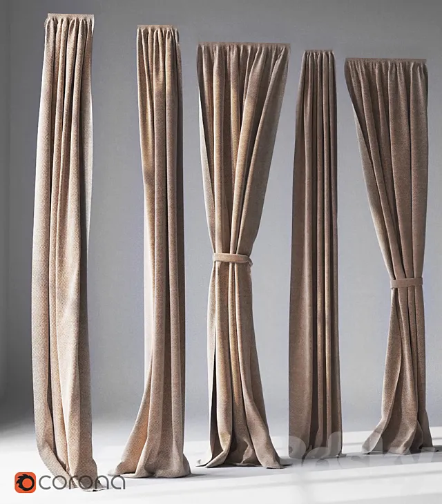 modern curtain02 3DModel