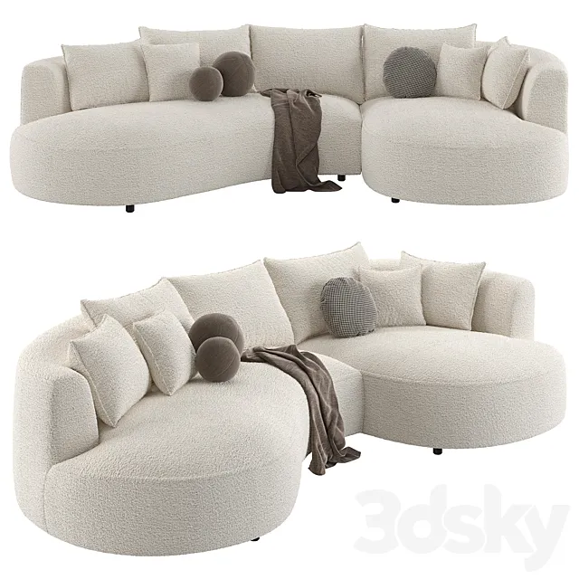 Modern Curved Cloud Sectional Sofa 3D Model