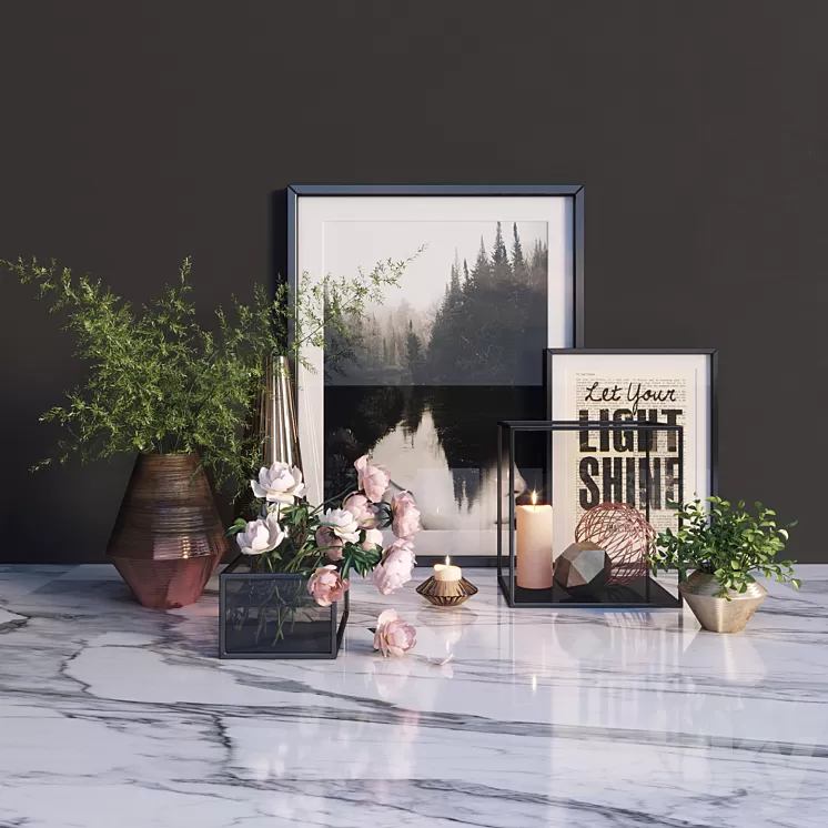 Modern decor set 3D Model