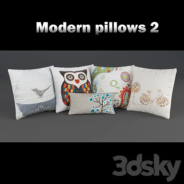 Modern decorative pillows 3D Model