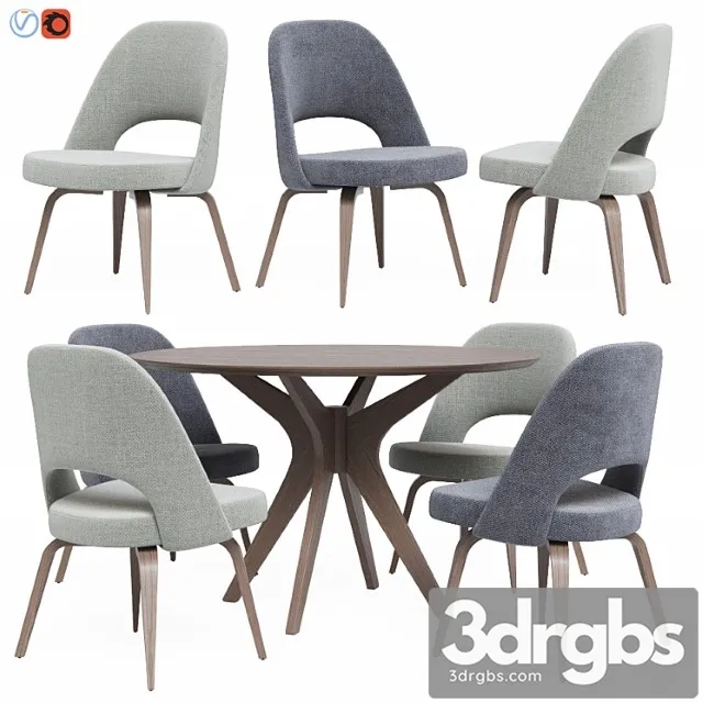Modern dining set 11 2 3D Model Free