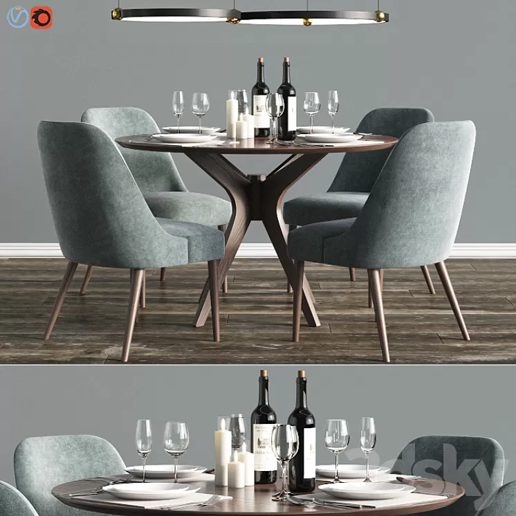 Modern Dinning Set 2 3D Model