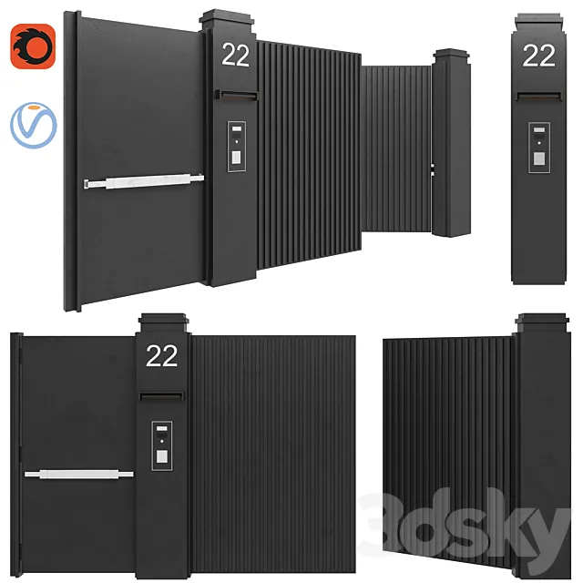 Modern door 08 3D Model