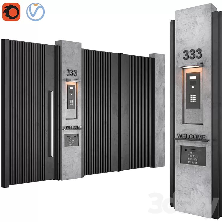 Modern door 09 3D Model
