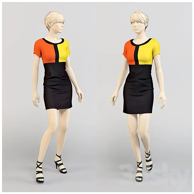 Modern dress. 3DModel