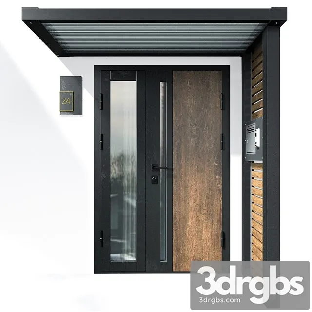 Modern Entrance Group 02 3D Model Free