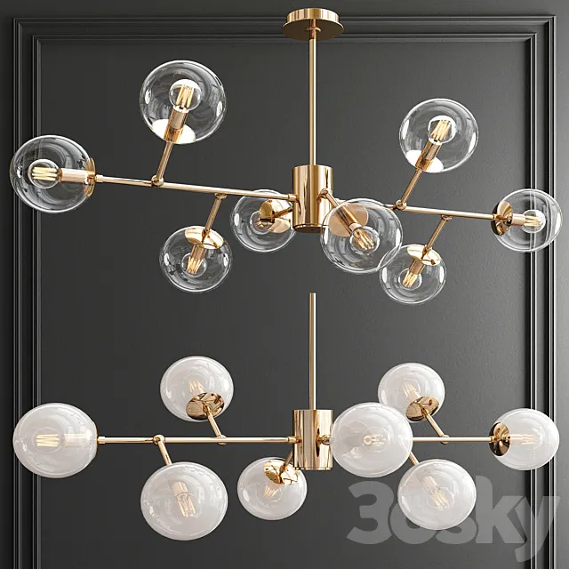 Modern Espalier Branching Globe Chandelier 3DModel