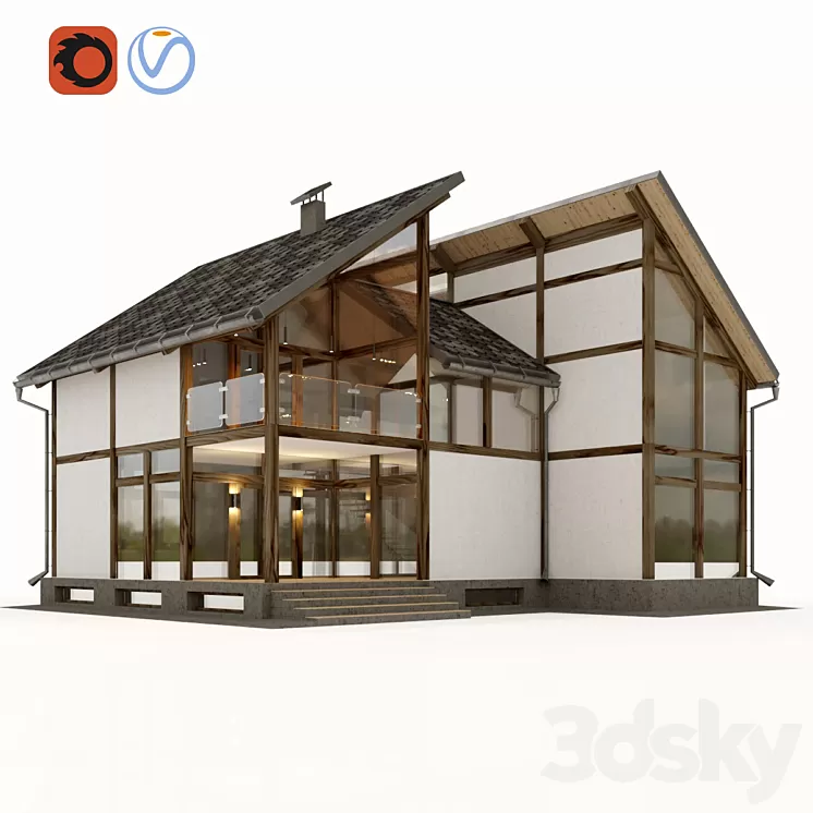 Modern fachwerk 3D Model