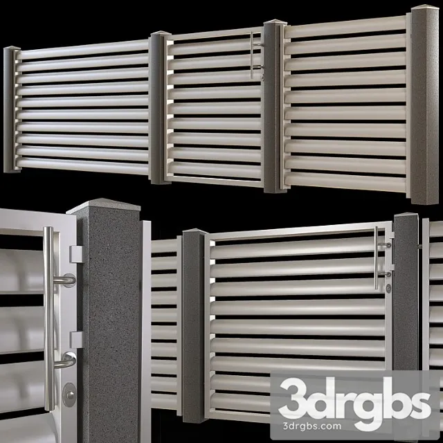 Modern Fence 01 3D Model Free