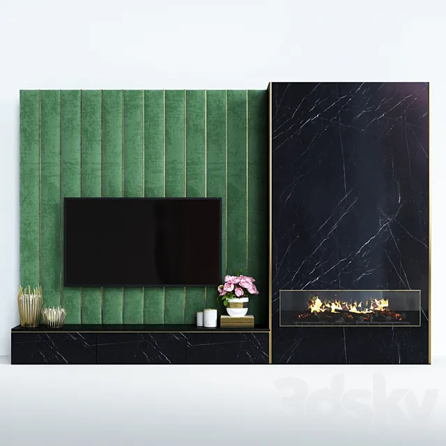 Modern fireplace 12 3DModel