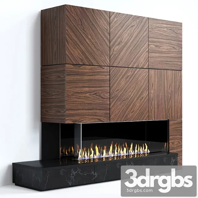 Modern Fireplace 13 3D Model Free