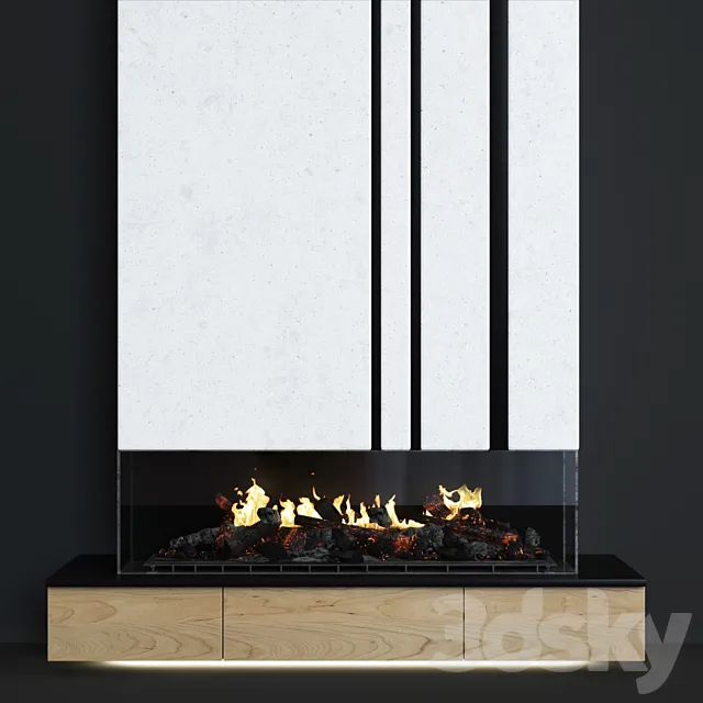 Modern fireplace 14 3D Model