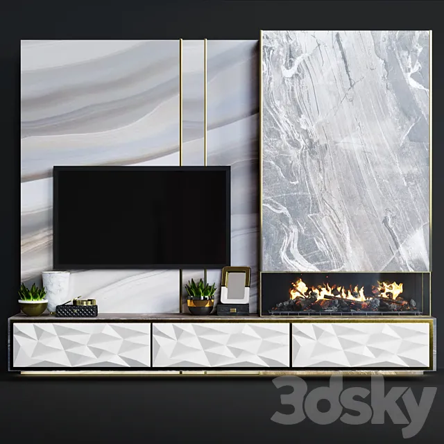 Modern fireplace 15 3DModel