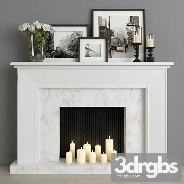 Modern Fireplace 3D Model Free