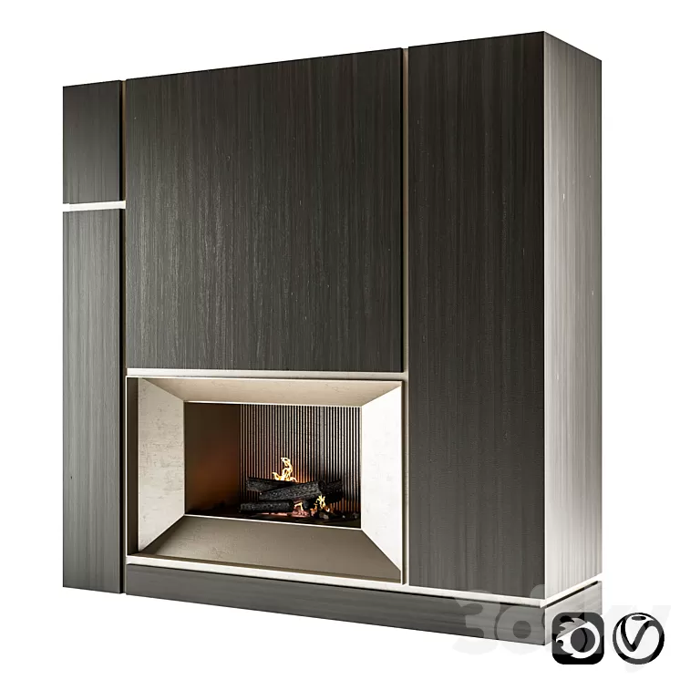 Modern fireplace 3D Model