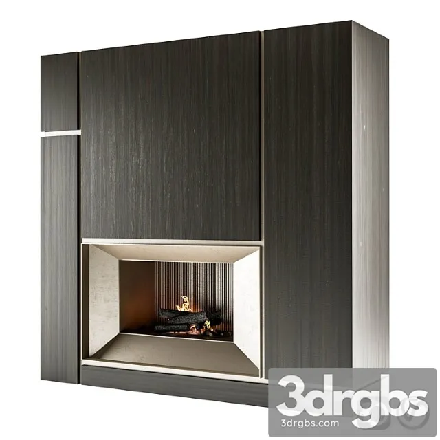 Modern fireplace 5 3D Model Download