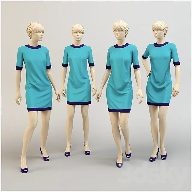 Modern free dress. 3DModel