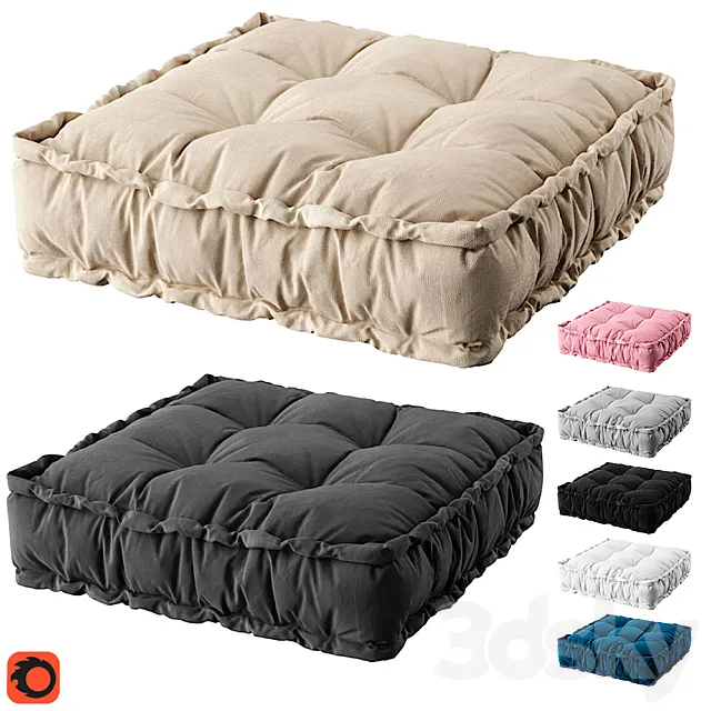 Modern futon pillow 3DModel