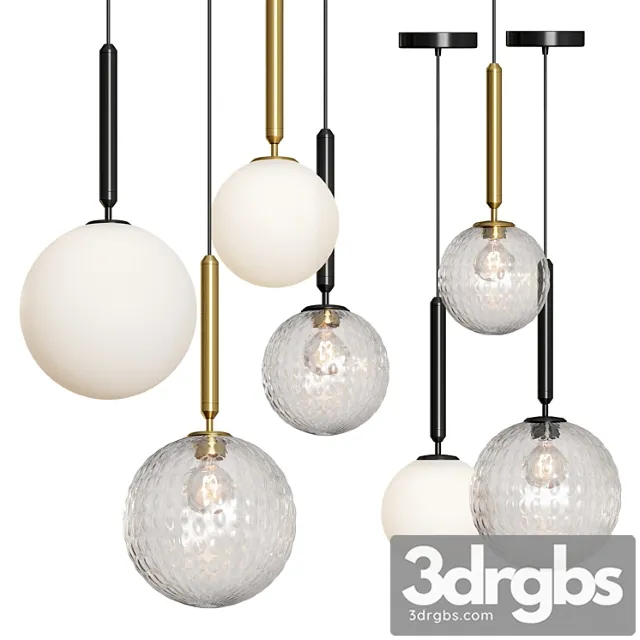 Modern Glass Ball Led Pendant Lamp 3D Model Free