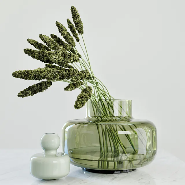 Modern grass arrangement in a vase 3DModel
