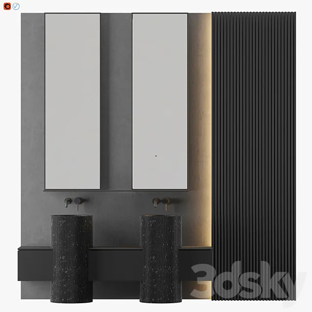 MODERN - Gray Bathroom 03 3D Model