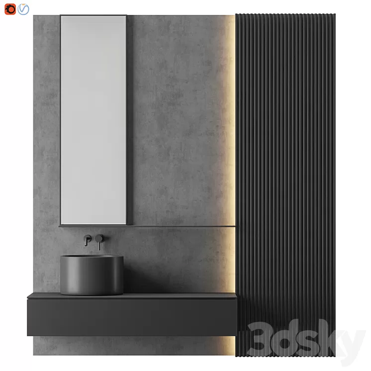 MODERN - Gray Bathroom 3D Model