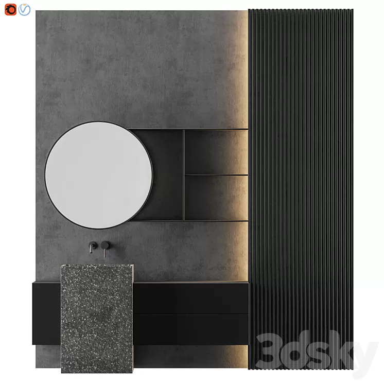 MODERN - Gray Bathroom_02 3D Model