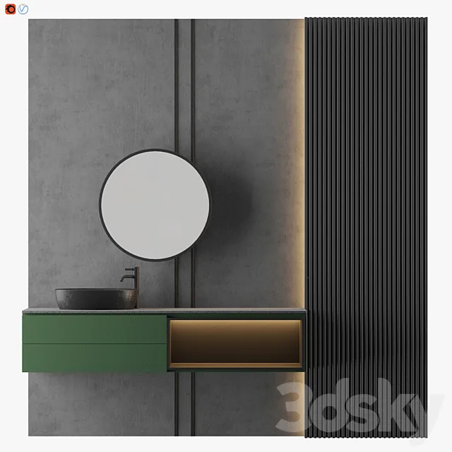 MODERN - Gray Bathroom_11 3D Model