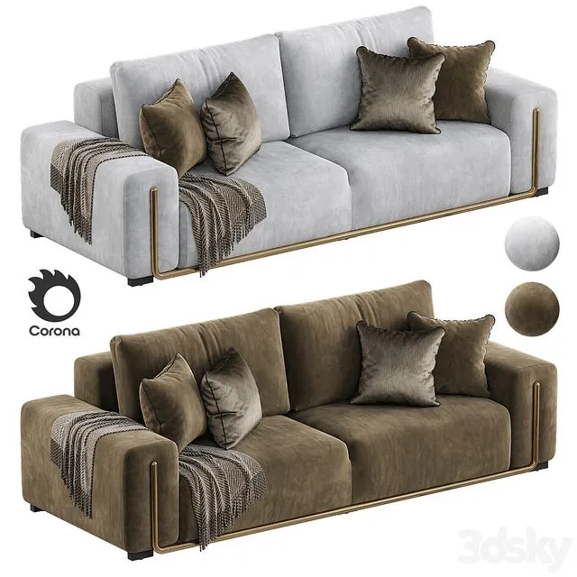 Modern gray sofa 3D Model