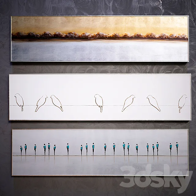 Modern Horizontal paints 3DModel