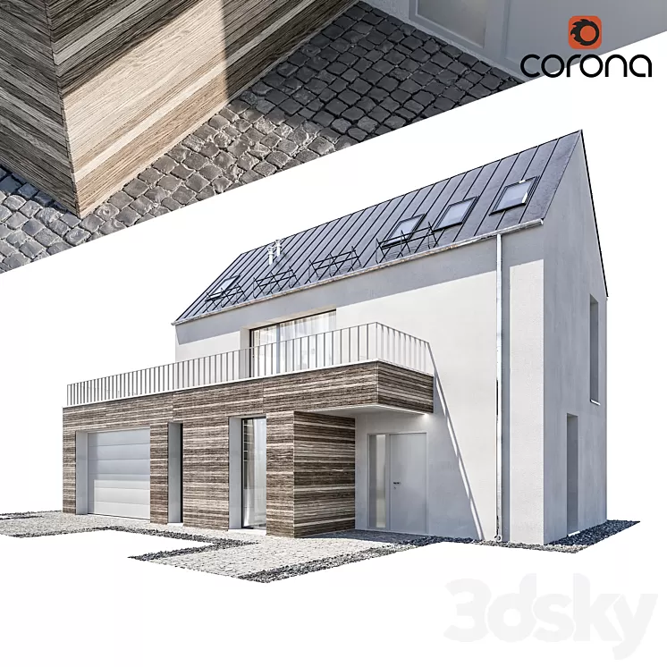 Modern house 13 | night 3D Model