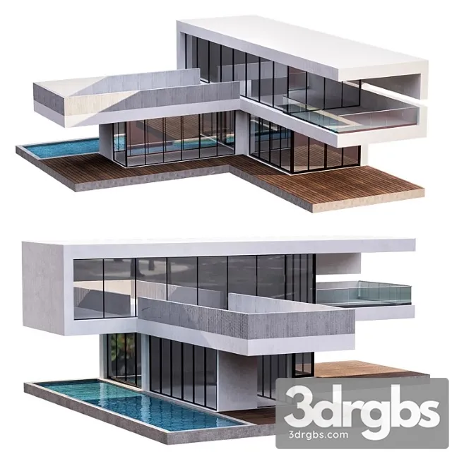 Modern House No4 3D Model Free