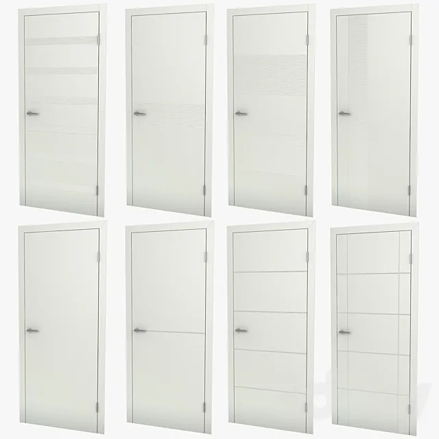 Modern interior doors 01 3D Model