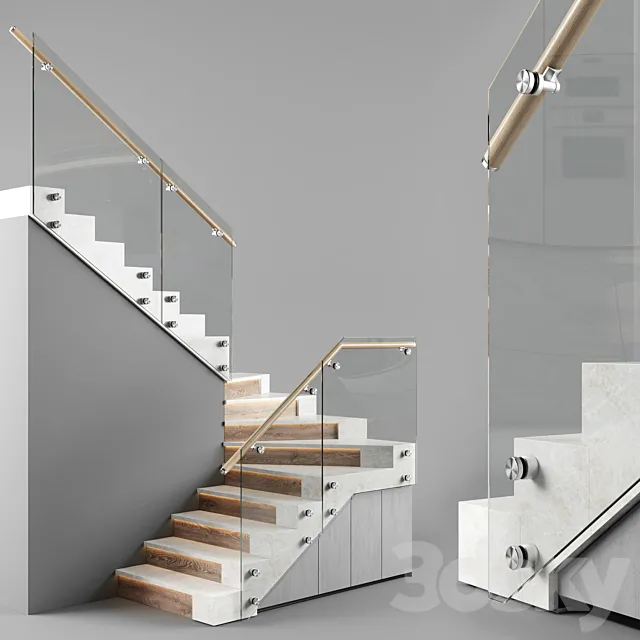 Modern interior stair 3D Model