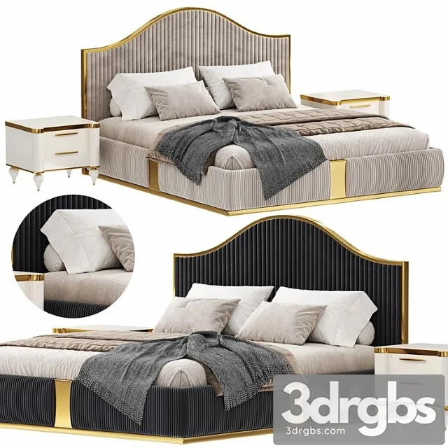 Modern Italian Golden luxury Bed by Lamoderno 3D Model Free
