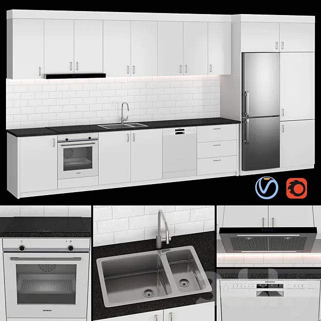 Modern Kitchen 1 3D Model