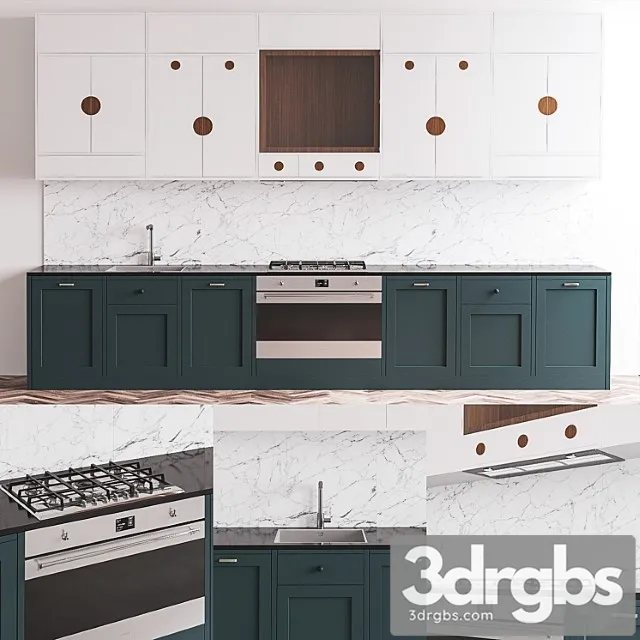 Modern Kitchen Colombe 3D Model Free