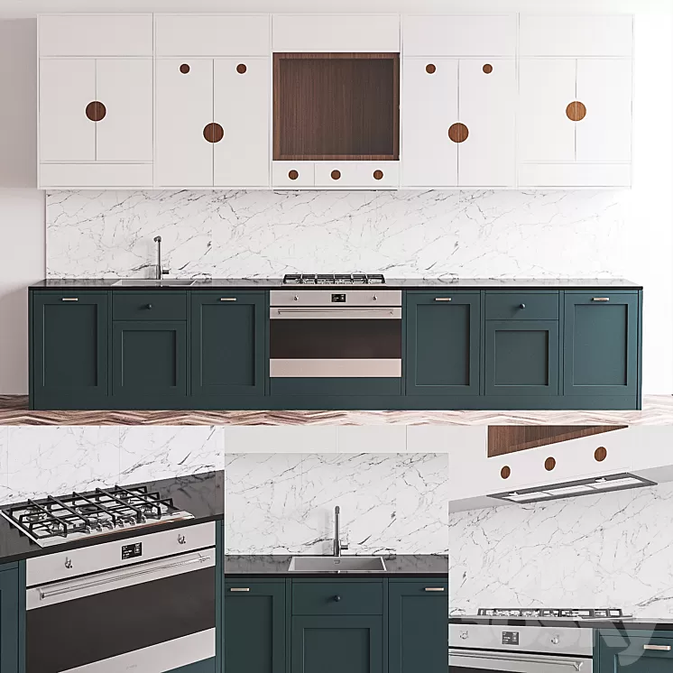 Modern kitchen colombe 3D Model