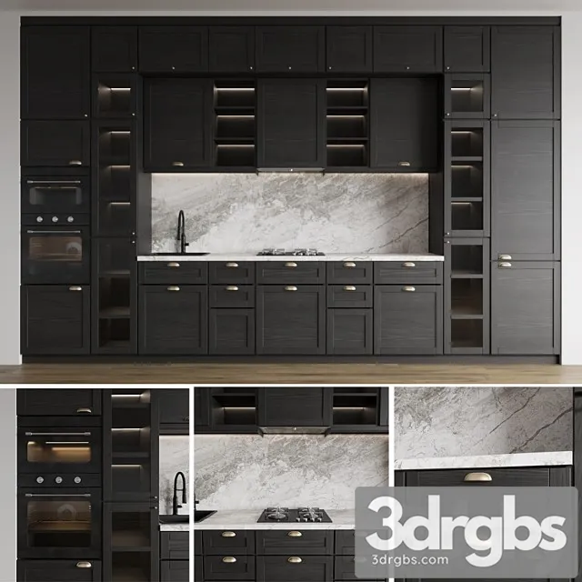 Modern kitchen ikea lerhuttan 3D Model Free