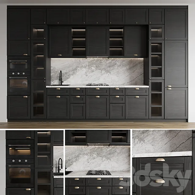 Modern kitchen IKEA LERHUTTAN 3D Model