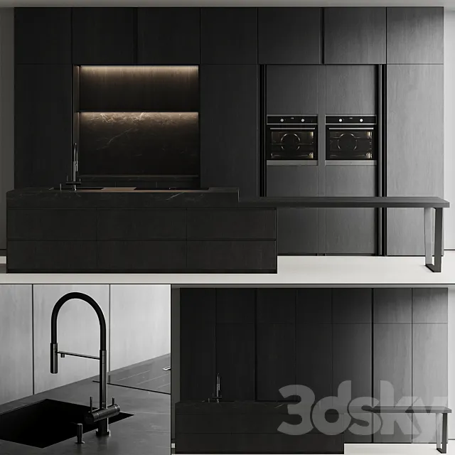Modern kitchen with island 11 3DModel