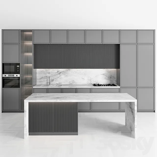 Modern kitchen with Island Free Download