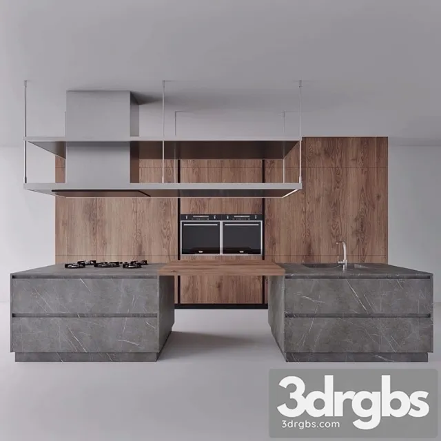 Modern kitchen_2_3 3D Model Free
