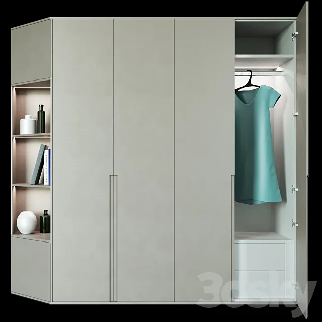 Modern laconic wardrobe 3 3DModel